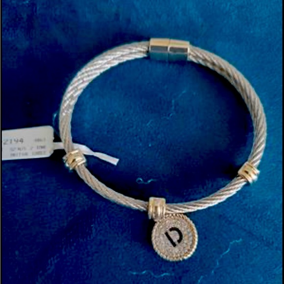 Initial "D" Cable Stylish Design Bracelet - Picture 1 of 3